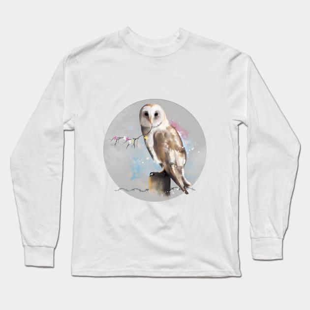 Barn owl Long Sleeve T-Shirt by FrancinesWorkshop